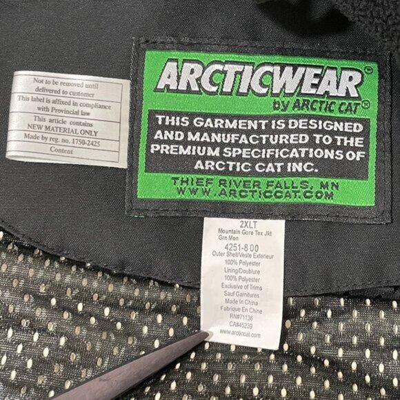 Men's Arctic Cat Mountain Gore Tex Snowmobiling Jacket Green Black 2XLT - Picture 13 of 14